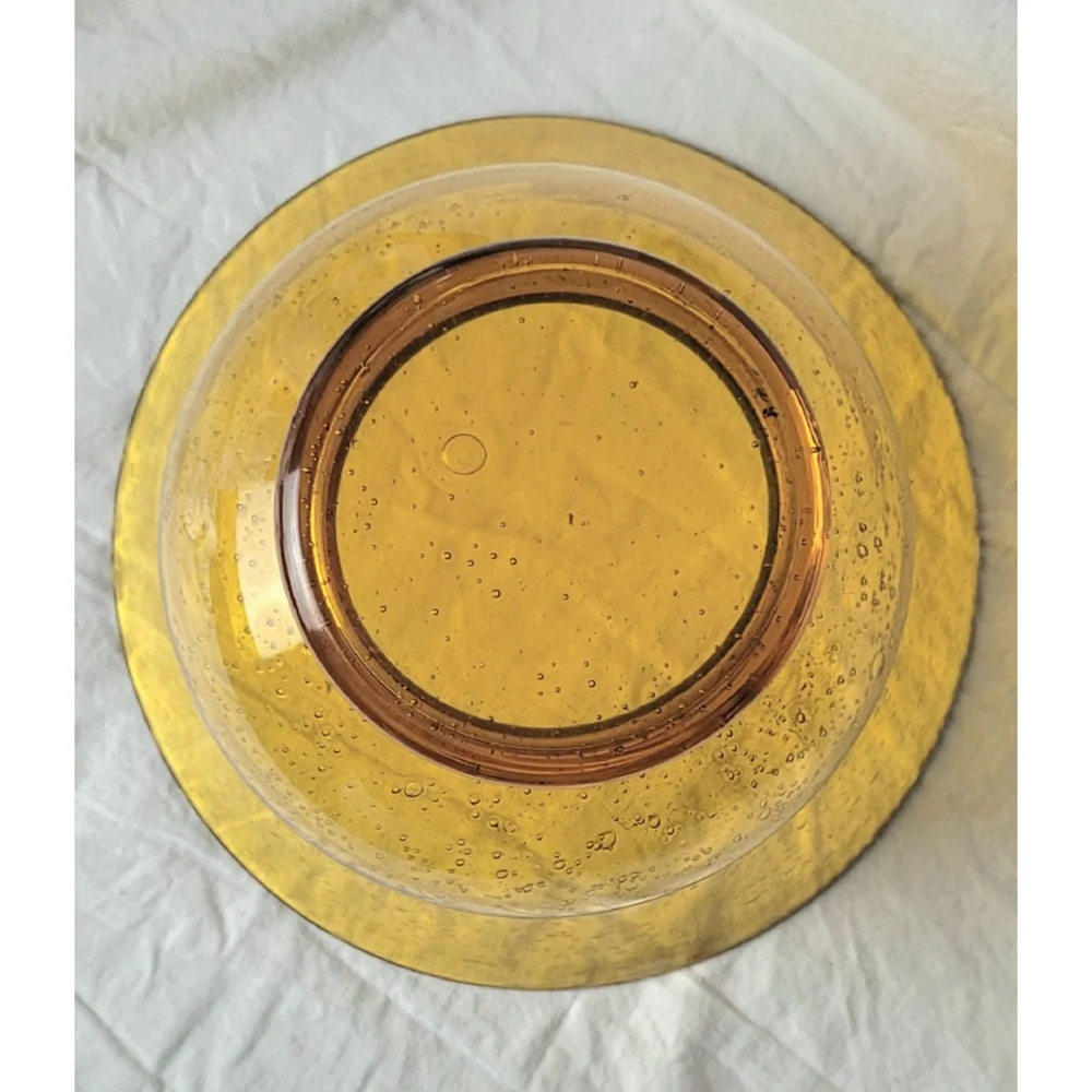 Artland Iris Amber bubble Serving Bowl and Double Old‎ Fashioned Glass